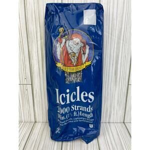 Vintage Christmas Tinsel Icicles 2000 Strands 18" New Box Tree Decor MADE IN USA
